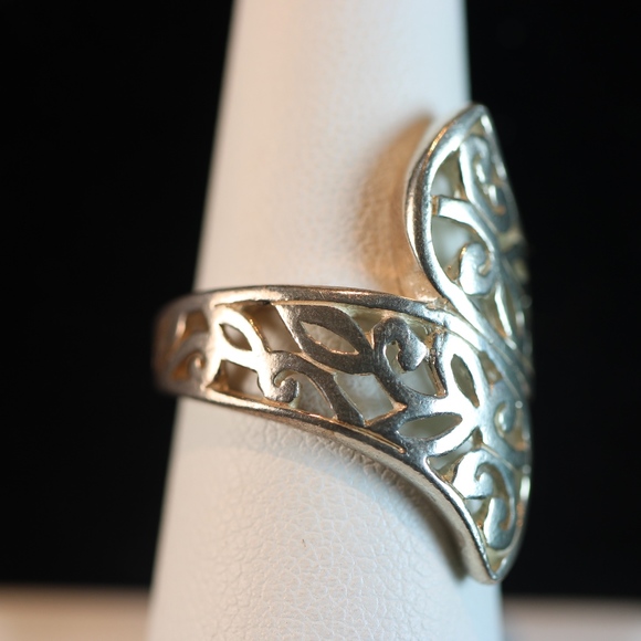 Sterling Silver 925 Filigree Design Ring - Picture 5 of 7